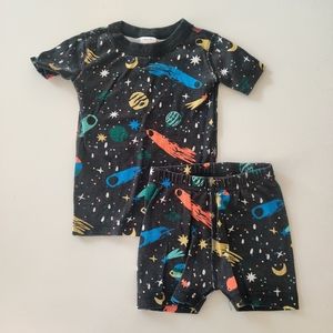 Hanna Andersson 3T Outer Space Galaxy Pajama Set PJs Planet Stars Organic Cotton